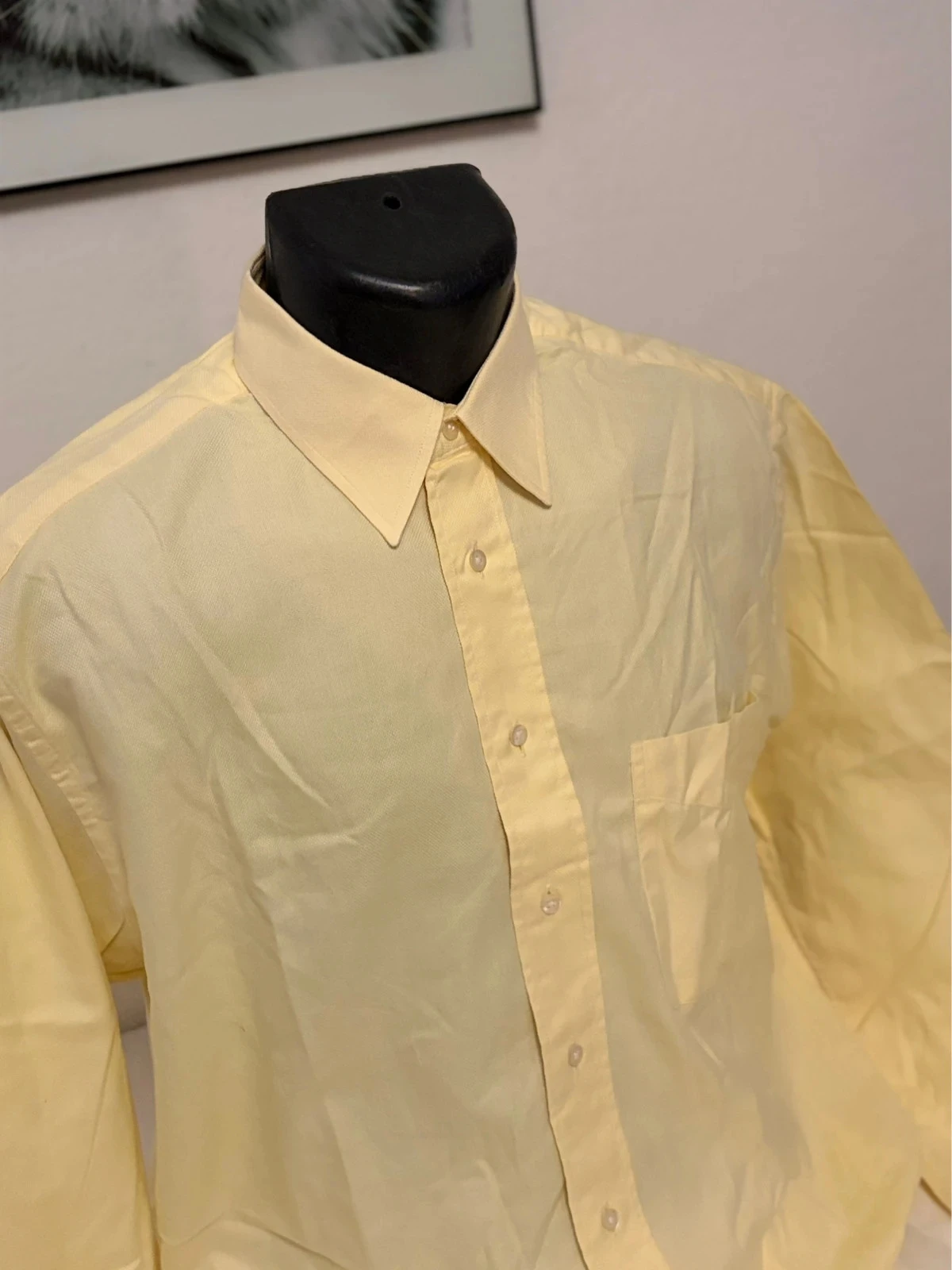 Camisa de manga comprida amarela pálido Burton 100% algodão corte clássica homem L – photo 2